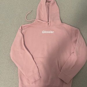 Glossier pink hoodie